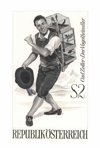 “El pajarero”, de Carl Zeller. Diseño original de Otto Stefferl