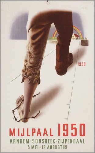 Cartel de 1950 de Doeve, uno de los muchos que diseñó. Exposición de Arnhem (Gelderland)