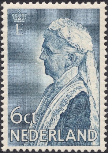Sello finalmente emitido, 1 de octubre de 1934. Grabado de Hendrik Seegers