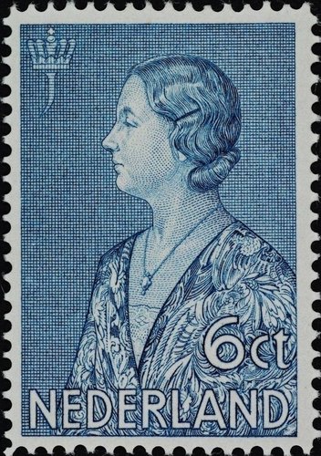Princesa Juliana, Países Bajos, 1934. Sello grabado por Hendrik Seegers