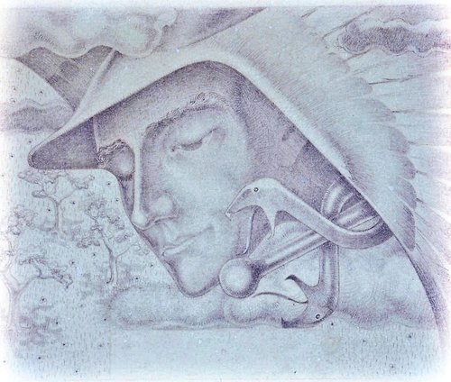 Ilustración original de Jac Jongert, lápiz y acuarela, 17 x 18 cm