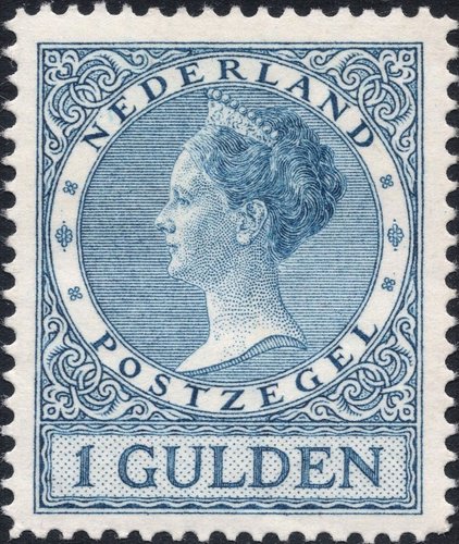 Sello calcográfico de 1926, de la larga serie básica de 1925-30. Grabado de Hendrik Seegers