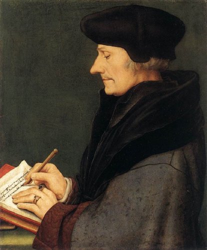 0596054.jpg (240.9 KiB) Visto 2987 veces Erasmus, por Hans Holbein el Joven, 1523. Kunstmuseum de Basilea. Hay otra versión de este retrato en el Museo del Louvre