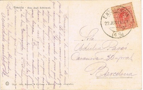 Postal Valencia a Barcelona