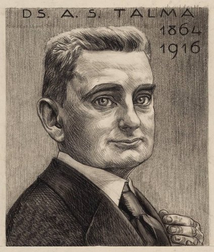Retrato a lápiz y carboncillo de Reitsma-Valença para el sello de Sybrandus Talma