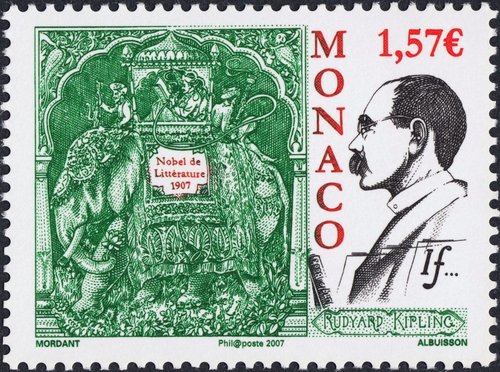 Mónaco, 2007, Rudyard Kipling. Diseño de Thierry Mordant y grabado de Pierre Albuisson