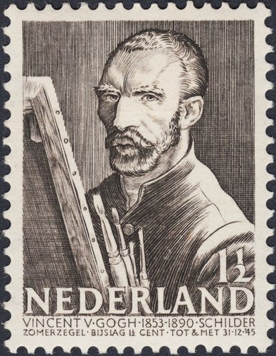 Países Bajos, 1940. Vincent van Gogh.  Diseño y gabado de Kuno Brinks