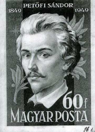 Diseño original de Endre Horváth para el sello de 1949 de Sándor Petőfi