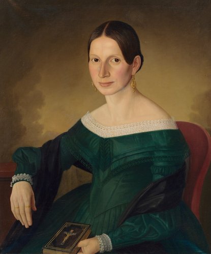 &quot;Retrato de la señora Juppovej&quot; (1845), de Jozef Božetech Klemens. Óleo sobre lienzo, 73.5 x 60.3 cm