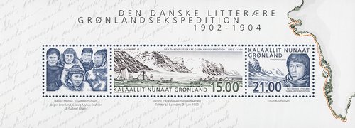 Groenlandia y Dinamarca, 2003. La &quot;Expedición de la Literatura&quot;, 1902-1904. Diseño y grabado de Martin Mörck