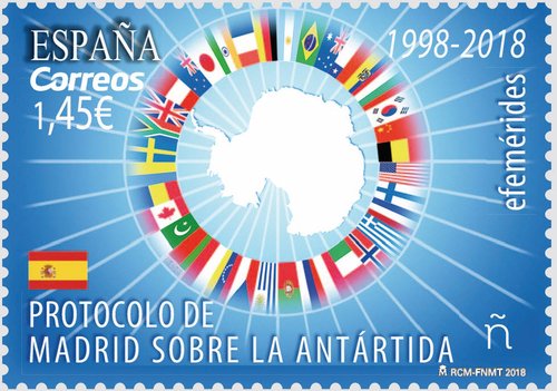 2018-01-10. Efemérides. Protocolo de Madrid sobre la Antártida 1998-2018. Boceto.jpg