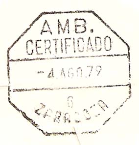 AMB. / CERTIFICADO / 4 AGO 79 / 6 / ZARAGOZA