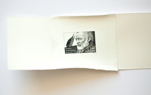 Prueba de artista de Mörck de su sello de Hemingway