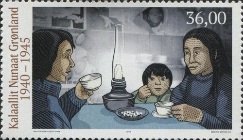 Familia groenlandesa durante la II Guerra Mundial. Groenlandia, 2016