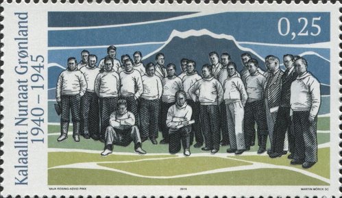 Miembros del Congreso Nacional durante los años de la II Guerra Mundial. Groenlandia, 2016. Calcografía y offset