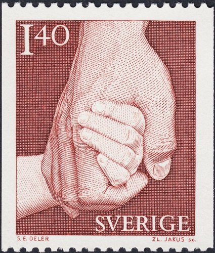 Suecia, 1980. Sello diseñado por Eva Jern y grabado por Zlatko Jakuš
