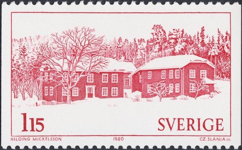 Granja en Tybling, construida sobre 1800. Suecia, 1980