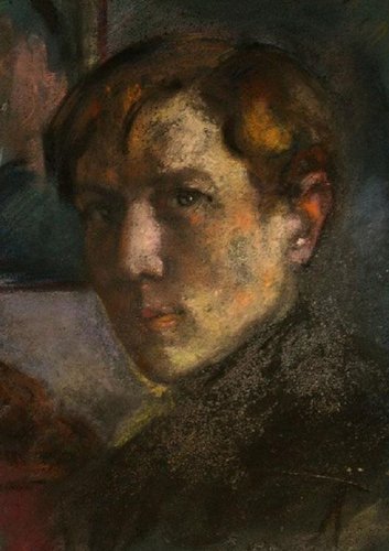 Semyon Ivánovich Aferov. Autorretrato de juventud, 1918, 35 × 52 cm