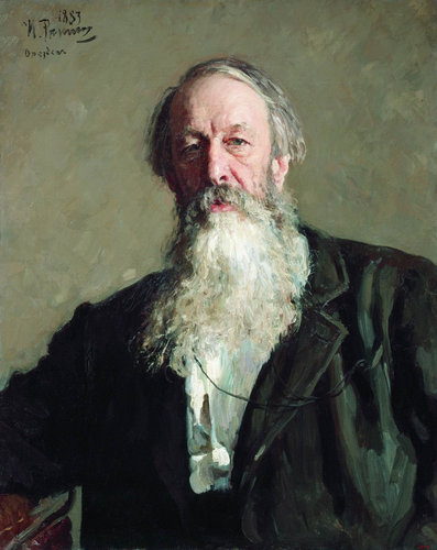 Retrato de Vasilievich Stasov (1883), historiador y crítico, por Ilya Repin (1844-1930). Óleo sobre lienzo, 74 × 60 cm