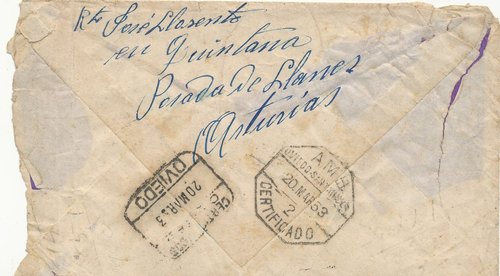 Ambulante. Oviedo-Santander. Amb. 2. Certificado. 1953-03-20. Carta. Reverso. Baja.jpg