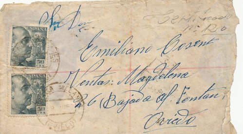 Ambulante. Oviedo-Santander. Amb. 2. Certificado. 1953-03-20. Carta. Anverso. Baja.jpg