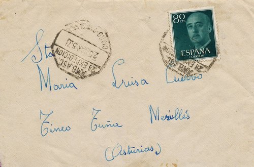 Ambulante. Ciaño-Santa Ana. Amb. Asc. 2ª Expedición. 1957-03-25. Carta. Anverso. Baja.jpg