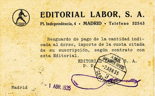Ambulante. Santander-Oviedo. Amb. 3. Certificado. 1935-04-02. Tarjeta. Reverso. Baja.jpg