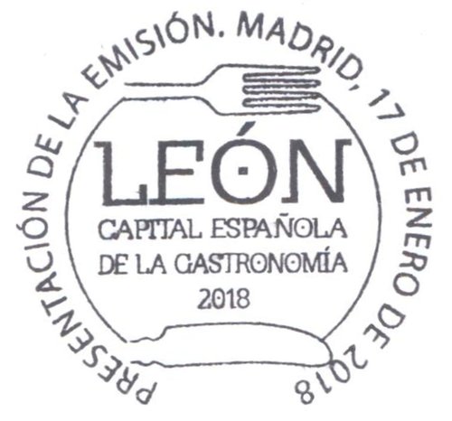 2018-01-17. León. Capital Española de Gastronomía. Presentación. 2018-01-19. Matasellos. Real. Baja.jpeg