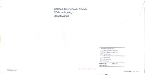 Sobre Servicio Filatélico. SAP 400067 - SF. 2-V. Tompla 2017. Reverso. Baja.jpeg