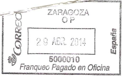 Franqueo Pagado Oficina - Recuadro - ZARAGOZA OP 29 ABR. 2014 5000010.jpg