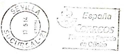 Franqueo Pagado Oficina - Cajetin abierto - SEVILLA 13 5 14 4123094 SUCURSAL - 21.jpg