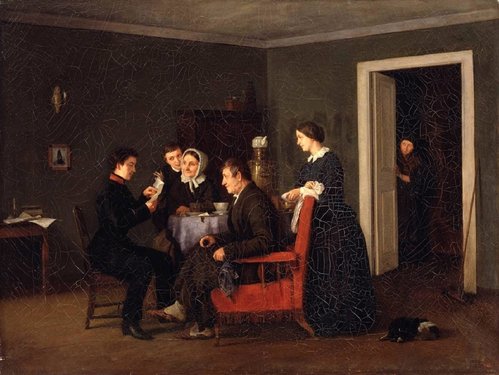 “La carta feliz” (1858), de Andrey Andreevich Popov. Óleo sobre lienzo, 63.5 x 84.5 centímetros