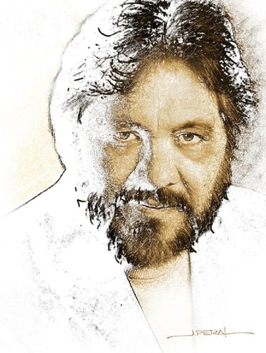 Autorretrato de Jorge Peral. Lápiz y acuarelas