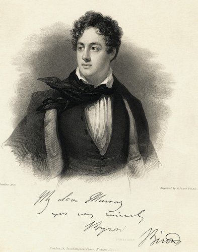 Grabado de Edward Finden, a partir del retrato de Byron de George Sanders (1807)