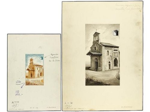 Diseños originales en acuarela, lápiz y tinta china realizados por Mariano Salamanca