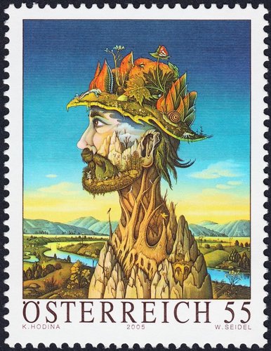 Austria, 2005, &quot;Waldmeister&quot;, El maestro de los bosques, de Karl Hodina. Sello impreso en huecograbado y calcografía, grabado por Wolfgang Seidel