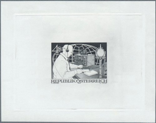 Prueba de estado de Pfeiler para el sello de 1973 dedicado a Interpol, que fue diseñado por Otto Stefferl