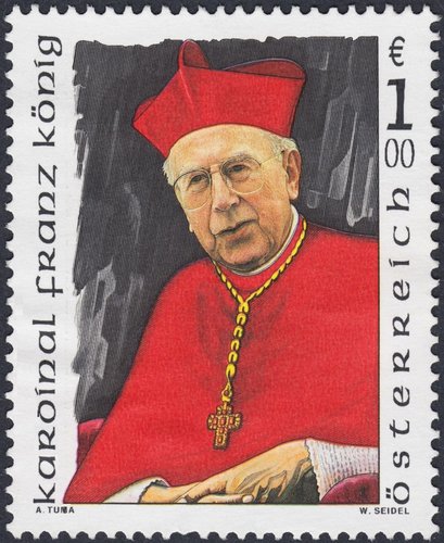 Austria, 2004, Cardenal Franz König. Diseño de Adolf Tuma y grabado de Wolfgang Seidel