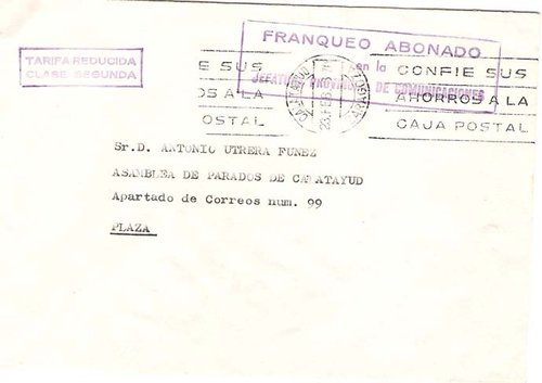 Franqueo Abonado - CAZAR - Calatayud - Sobre.jpg
