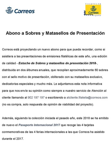 Correos. Abono a matasellos y sobres de presentación. 2018-02-26. Página 1. Baja.jpg