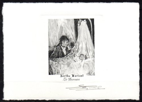 Grabado de Lacaque de la obra “Le berceau”, de Berthe Morisot.  Año 1996