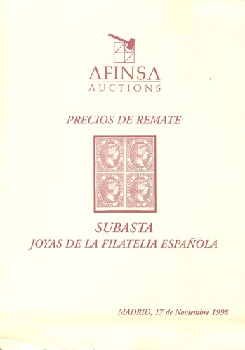 Afinsa. 1998-11-17. Joyas de la filatelia española. Precios realizados. Página 1.jpeg