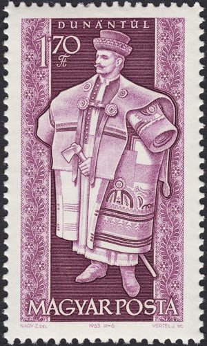 Hombre de Dunántúl. Sello grabado por József Vertel