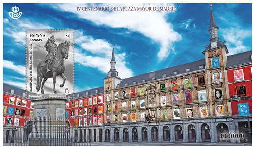 Madrid. 2018-04-19 al 22. 50 Feria Nacional del Sello. Emisión 50 aniversario. Boceto. Baja.jpg