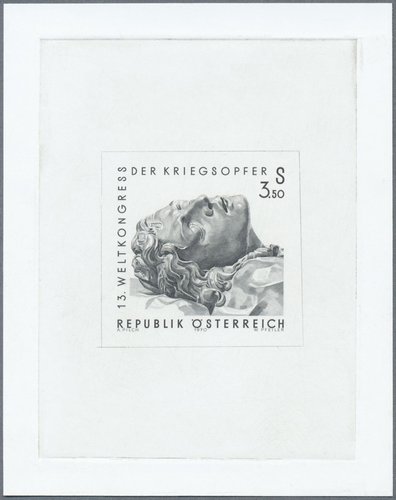 Prueba final de grabado de Werner Pfeiler para el sello de 1970 de las Víctimas de la guerra