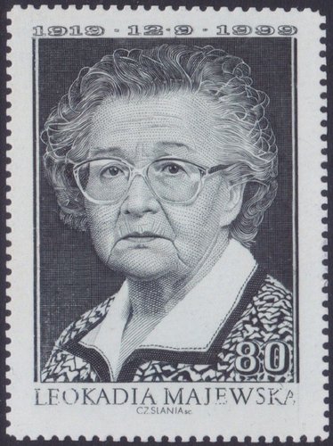 La hermana de Slania, Leokadia Majewska, grabada por el artista para esta viñeta de 1999