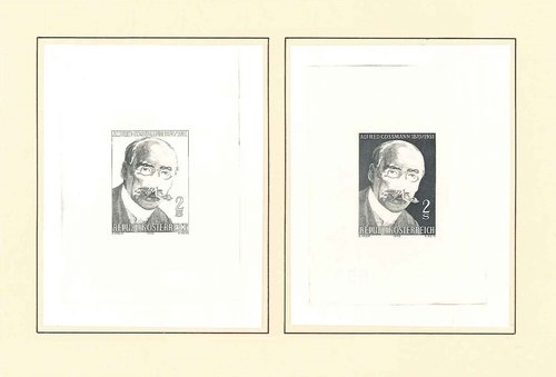 Dos pruebas de estado del grabado de Alfred Nefe