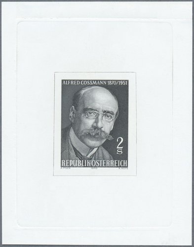 Prueba final de grabado de Alfred Nefe, en su magnífico retrato de Cossmann