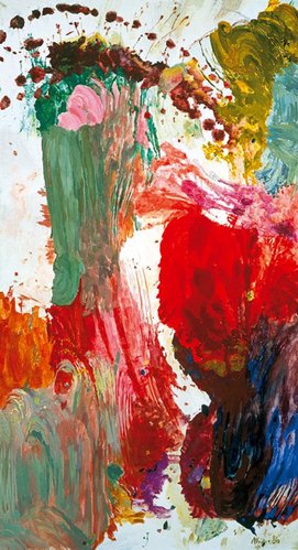 “Ostern” (Pascua, 1986), de Max Weiler. Témpera sobre lienzo, 200 x 110 cm