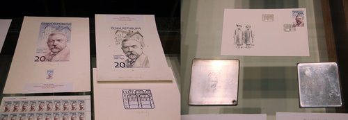 En estas imágenes podemos ver, de izquierda a derecha, el diseño original de Petr Minka, el diseño de grabado de Jaroslav Tvrdoň, previo a la ejecución de la talla, y los aceros originales incididos por el grabador para sello y sobre